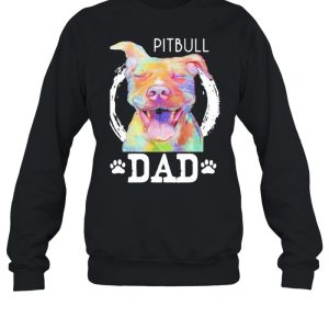 Pitbull Dad Watercolor Shirt 4