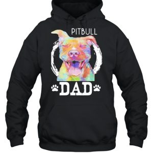 Pitbull Dad Watercolor Shirt 5