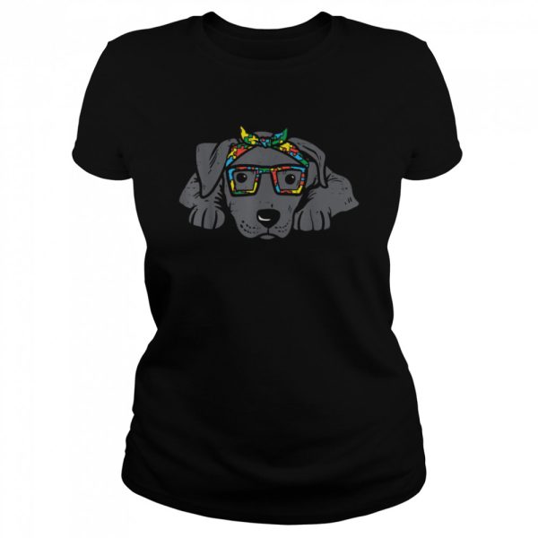 Pitbull Puzzle Bandana Glasses Autism Awareness Pitties Dog shirt