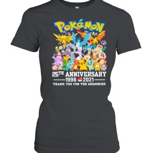 Pokemon Movie Character 25th Anniversary 1996 2021 Thanks For The Memories shirt 2