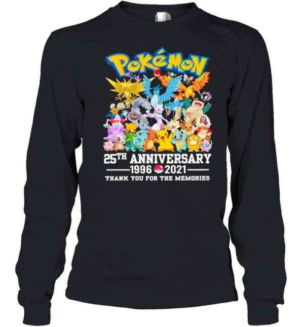 Pokemon Movie Character 25th Anniversary 1996 2021 Thanks For The Memories shirt