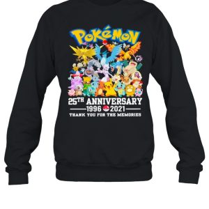 Pokemon Movie Character 25th Anniversary 1996 2021 Thanks For The Memories shirt 4