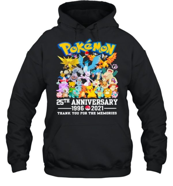 Pokemon Movie Character 25th Anniversary 1996 2021 Thanks For The Memories shirt