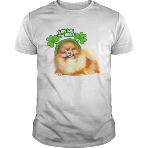 Pomeranian Lucky Shamrock Kiss Me Im Irish St Patricks Day shirt
