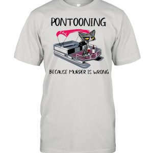 Pontooning Cat Because Murder Is Wrong Black Cat shirt 1