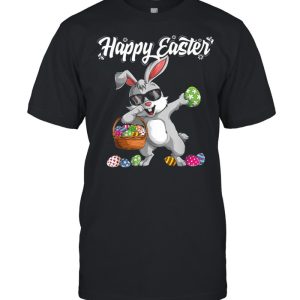 Rabbit dabbing happy easter shirt