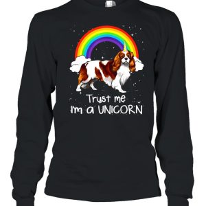 Rainbow Cavalier King Charles Spaniel Trust Me I'm A Unicorn shirt 3