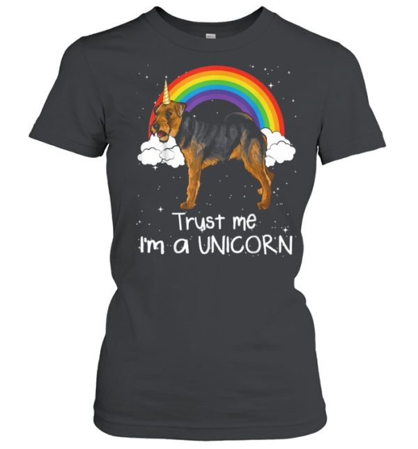 Rainbow Welsh Terrier Trust Me I’m A Unicorn Dog shirt