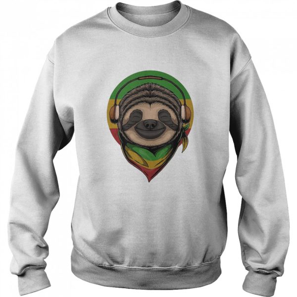 Rasta Reggae Sloth Music Art For Rastafari Lover Shirt