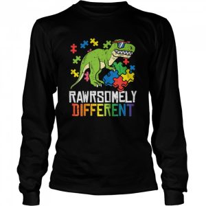 Rawrsomely Different Trex Puzzle Boys Autism Awareness Boys shirt 3