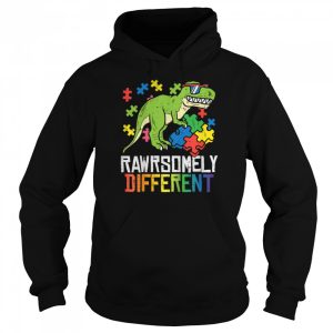 Rawrsomely Different Trex Puzzle Boys Autism Awareness Boys shirt 5