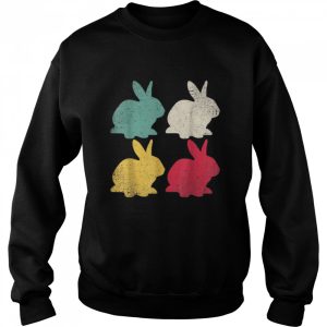 Retro Easter Bunny Rabbit Vintage Men Dad Kids Women T Shirt 4