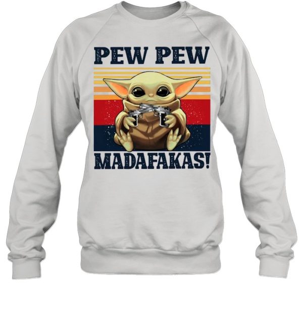 Retro Pew Pew Baby Yoda Hug Madafakas 2021 Vintage shirt