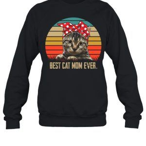 Retro Sunset With Best Cat Mom Ever shirt 4