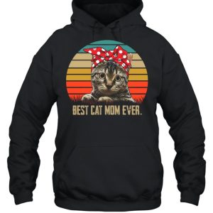 Retro Sunset With Best Cat Mom Ever shirt 5