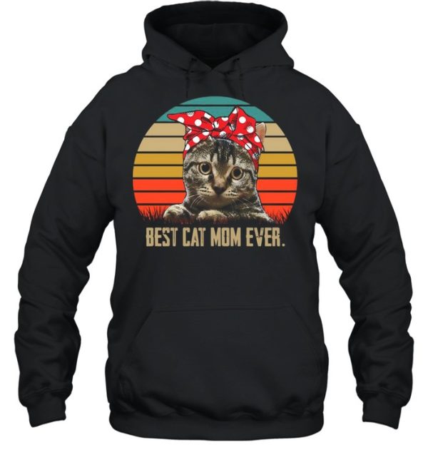 Retro Sunset With Best Cat Mom Ever shirt