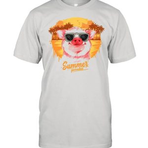 Retro Vintage Summer Paradise Pig shirt