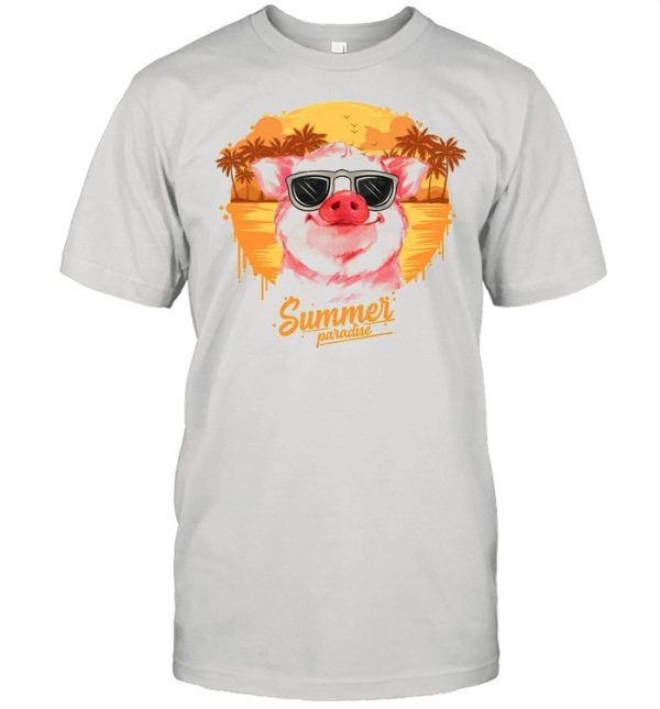 Retro Vintage Summer Paradise Pig shirt