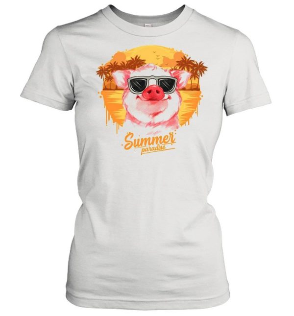 Retro Vintage Summer Paradise Pig shirt