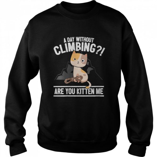 Rock Climbing Cat Mountain Climber I Are You Kitten Me Shirt