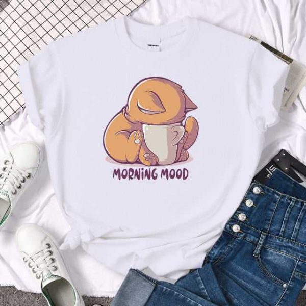 SLEEPY MORNING’ ADORABLE CAT T-SHIRT