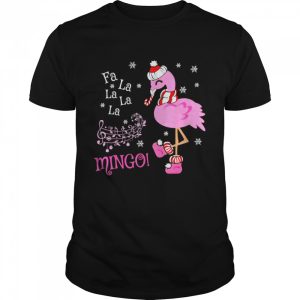 Santa Flamingo Fa La La La La Mingo Christmas Shirt 1