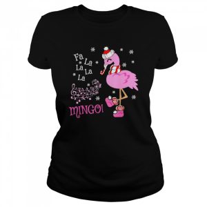 Santa Flamingo Fa La La La La Mingo Christmas Shirt 2