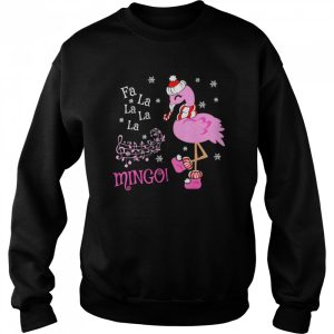 Santa Flamingo Fa La La La La Mingo Christmas Shirt 4