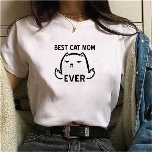 Simple Graphic Female Cat T-Shirt