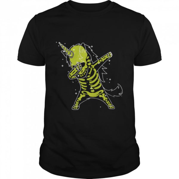 Skeletone Unicorn Dab Halloween Lover Cute Unicorn T-Shirt