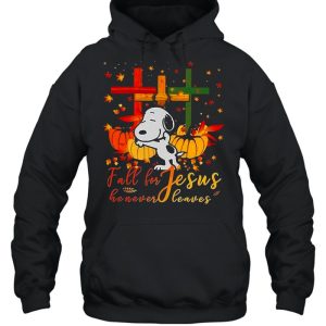 Snoopy Fall For Jesus He Never Leaves Halloween T shirt 4