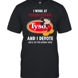 Snoopy I work at tyson foods and I devote 100 to my work day shirt 1