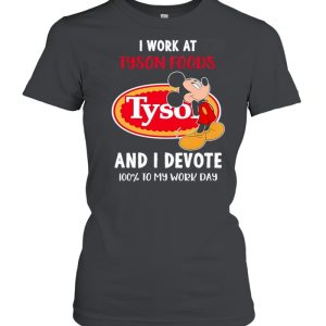 Snoopy I work at tyson foods and I devote 100 to my work day shirt 2