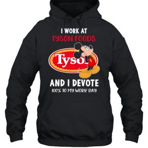 Snoopy I work at tyson foods and I devote 100 to my work day shirt 5