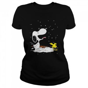 Snoopy Vs Woodstock Playing With Snow Shirt 2