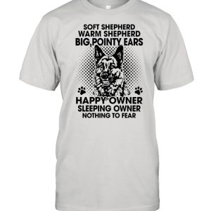 Soft shepherd warm shepherd dog pointy ears happy owner sleeping shirt