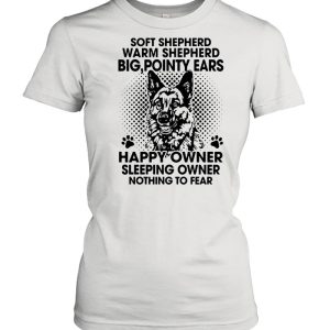 Soft shepherd warm shepherd dog pointy ears happy owner sleeping shirt 2