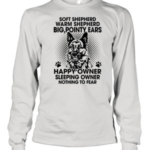 Soft shepherd warm shepherd dog pointy ears happy owner sleeping shirt 3