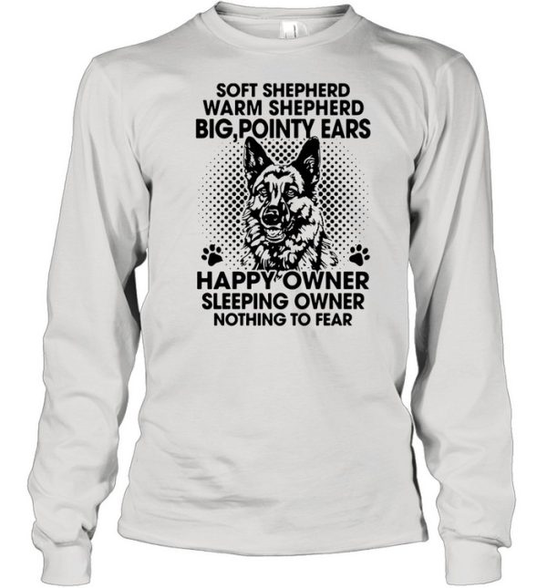 Soft shepherd warm shepherd dog pointy ears happy owner sleeping shirt