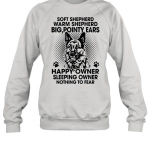 Soft shepherd warm shepherd dog pointy ears happy owner sleeping shirt 4