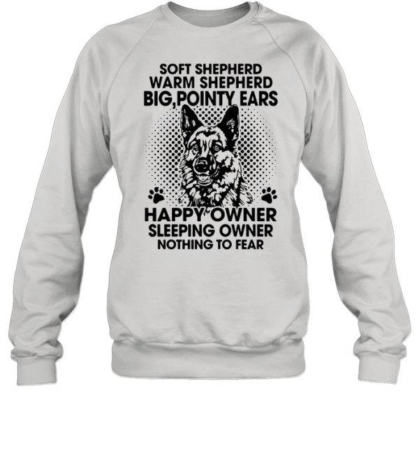 Soft shepherd warm shepherd dog pointy ears happy owner sleeping shirt