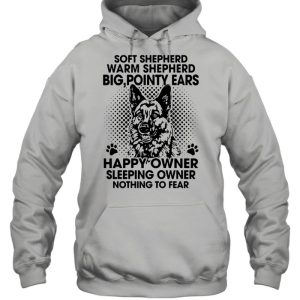 Soft shepherd warm shepherd dog pointy ears happy owner sleeping shirt 5