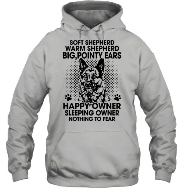 Soft shepherd warm shepherd dog pointy ears happy owner sleeping shirt