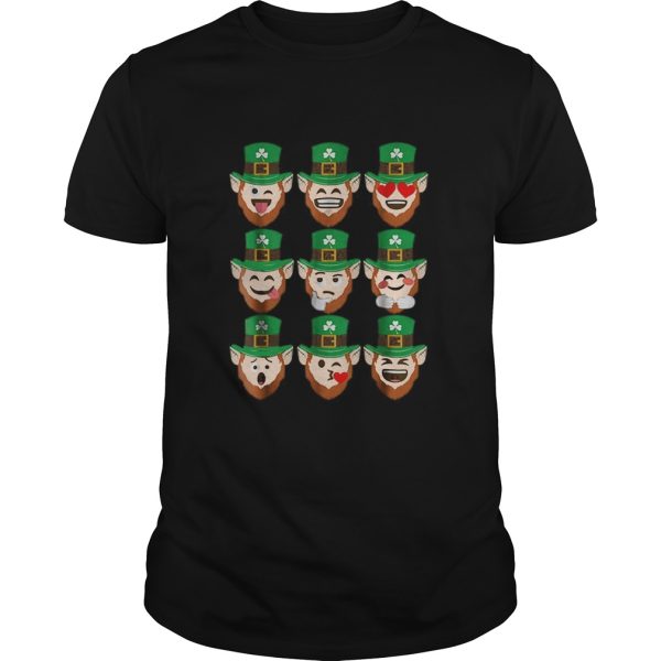 St Patrick Day Emoji Funny Leprechaun Faces shirt