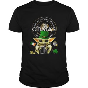 St Patricks Day Baby Yoda Hugging Oharas Irish Stout Beer shirt