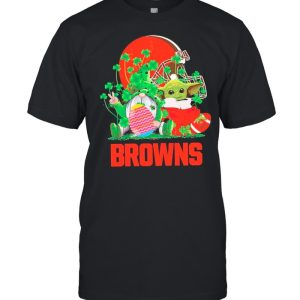 Star Wars Baby Yoda Hug Rugby Cleveland Browns And Gnome Hug Easter Egg Happy Easter And St Patrick's Day 2021 shirt 1