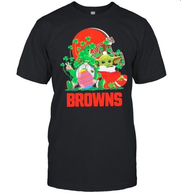 Star Wars Baby Yoda Hug Rugby Cleveland Browns And Gnome Hug Easter Egg Happy Easter And St Patrick’s Day 2021 shirt