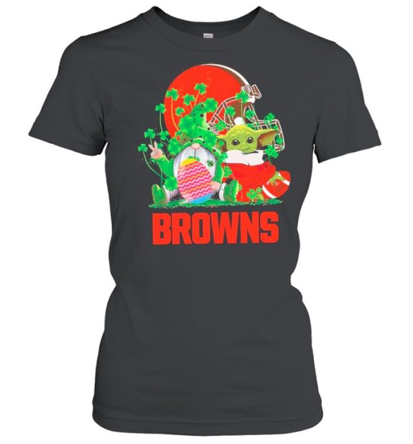 Star Wars Baby Yoda Hug Rugby Cleveland Browns And Gnome Hug Easter Egg Happy Easter And St Patrick’s Day 2021 shirt