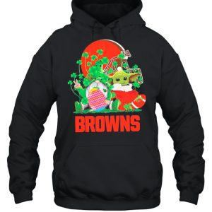 Star Wars Baby Yoda Hug Rugby Cleveland Browns And Gnome Hug Easter Egg Happy Easter And St Patrick's Day 2021 shirt 5