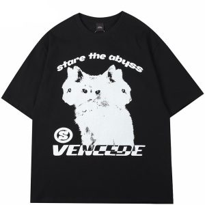 Stare The Abyss Unisex Cat Tee